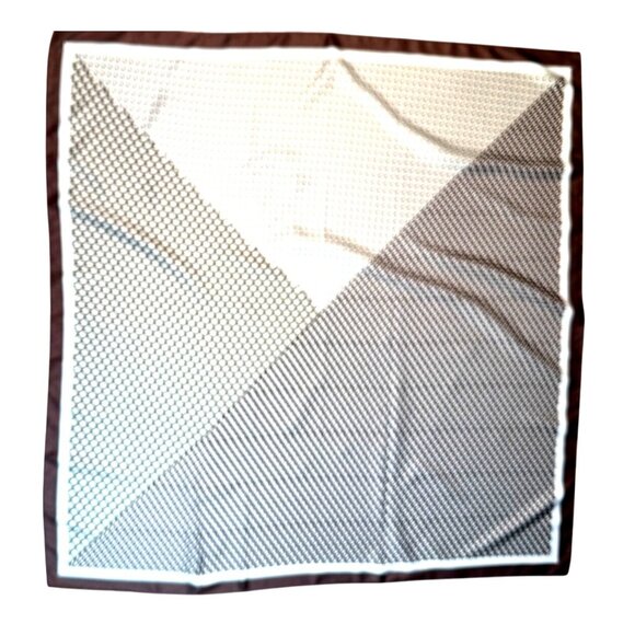2/$30 NEW Colorful Minimalist Taupe Brown Geometric Printed Silky Fashion Scarf - Picture 4 of 6